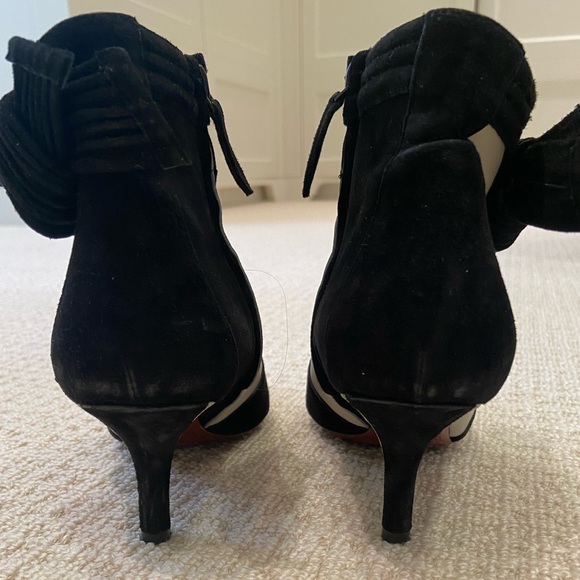 Jour black/white suede/leather bootie, size 36.5 - Picture 3 of 6